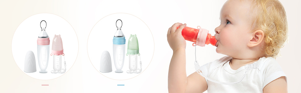 Termichy Baby Fruit Feeder Pacifier: Self Feeding Baby Food Feeder for  Teething Relief - Squeeze Baby Food Dispensing Spoon