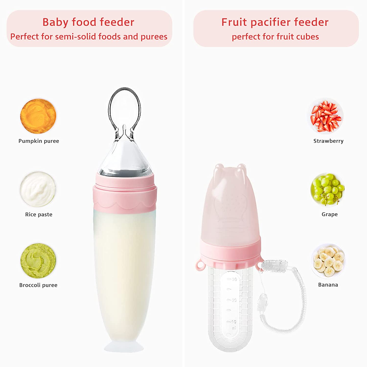 Termichy Baby Fruit Feeder Pacifier: Self Feeding Baby Food Feeder for  Teething Relief - Squeeze Baby Food Dispensing Spoon