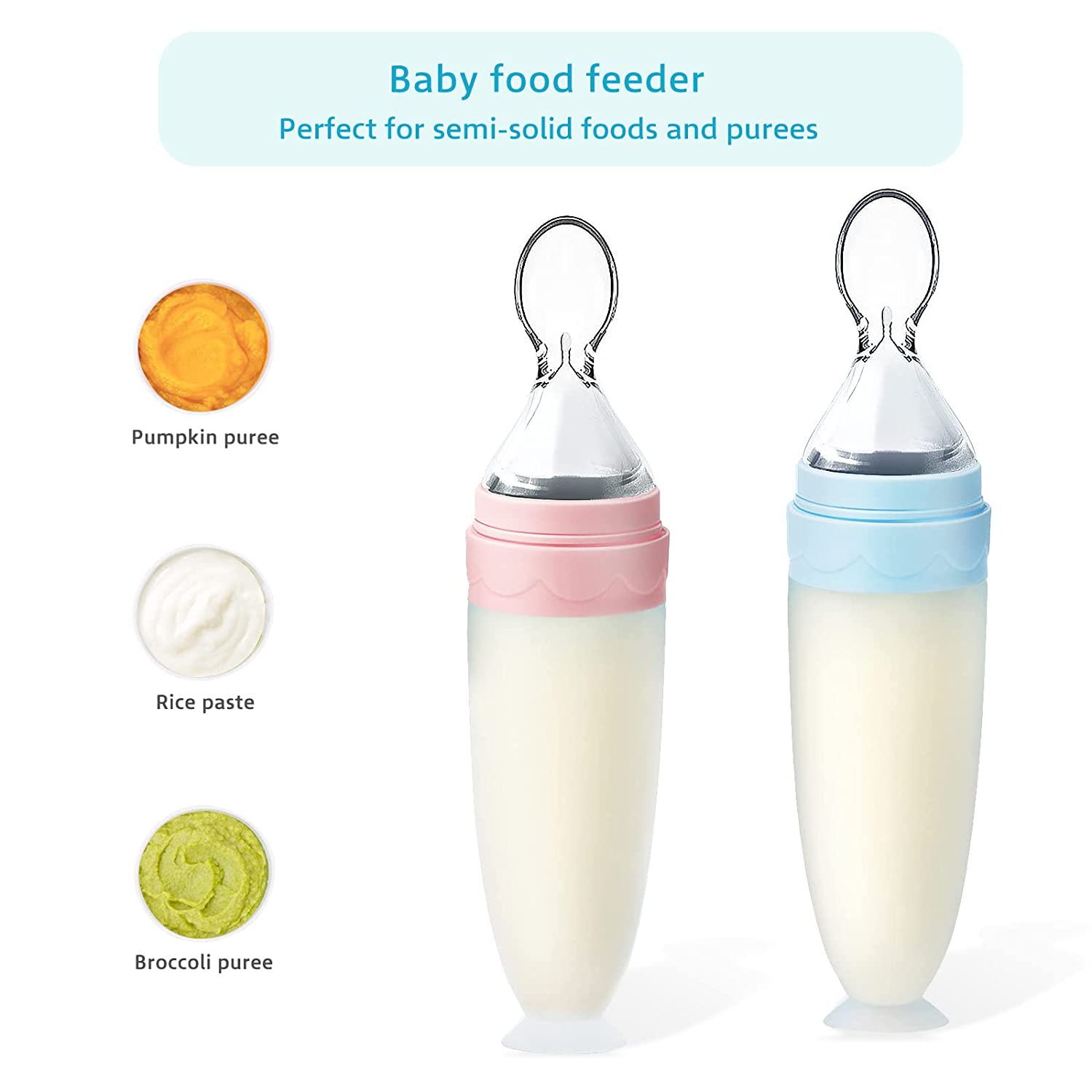Termichy Baby Food Feeder Set, Silicone Pacifier Feeder and Squeeze Spoon  Feeder for Infant Food Dispensing and Feeding